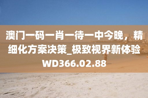 澳门一码一肖一待一中今晚，精细化方案决策_极致视界新体验WD366.02.88