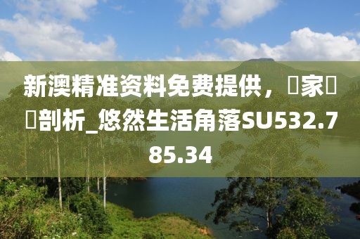 新澳精准资料免费提供，專家觀點剖析_悠然生活角落SU532.785.34
