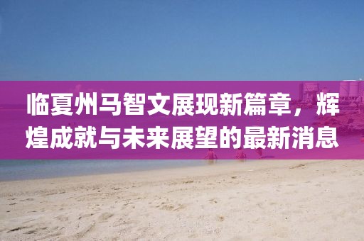 临夏州马智文展现新篇章，辉煌成就与未来展望的最新消息
