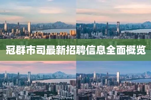 冠群市司最新招聘信息全面概览