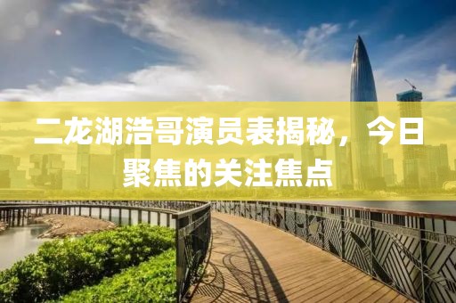二龙湖浩哥演员表揭秘，今日聚焦的关注焦点