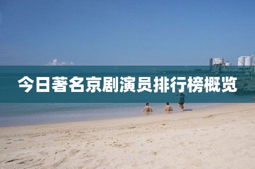 今日著名京剧演员排行榜概览