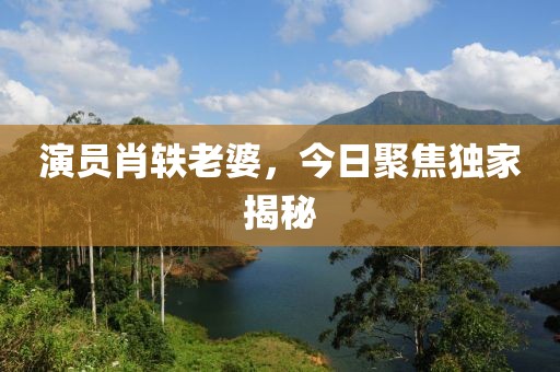 演员肖轶老婆，今日聚焦独家揭秘