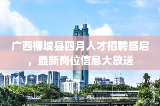 广西柳城县四月人才招聘盛启，最新岗位信息大放送