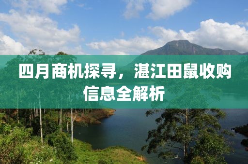 四月商机探寻，湛江田鼠收购信息全解析
