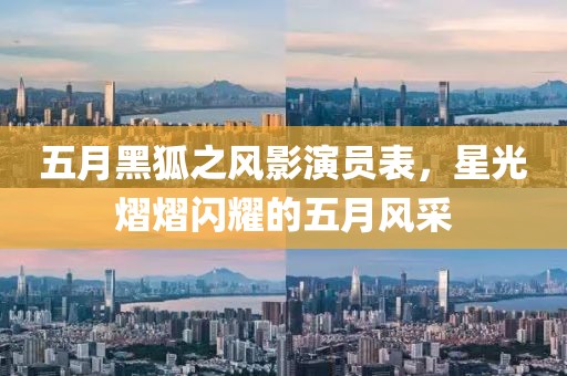 五月黑狐之风影演员表，星光熠熠闪耀的五月风采
