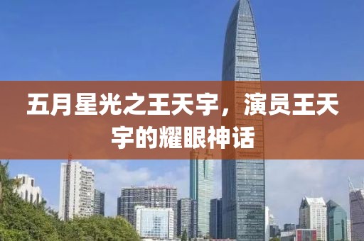 五月星光之王天宇，演员王天宇的耀眼神话