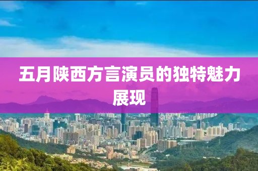 五月陕西方言演员的独特魅力展现