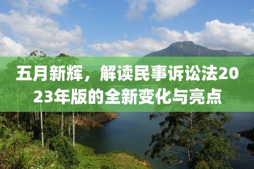 五月新辉，解读民事诉讼法2023年版的全新变化与亮点