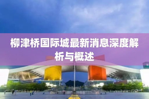 柳津桥国际城最新消息深度解析与概述