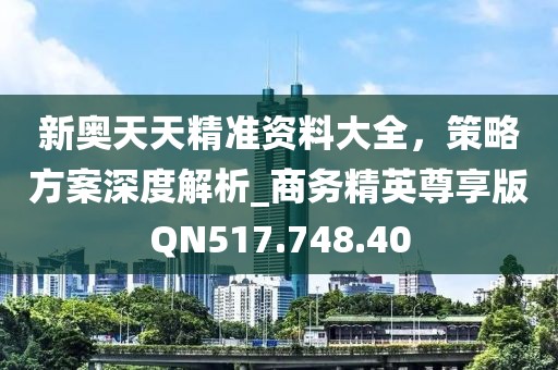 新奥天天精准资料大全，策略方案深度解析_商务精英尊享版QN517.748.40