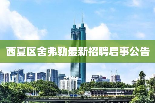 西夏区舍弗勒最新招聘启事公告