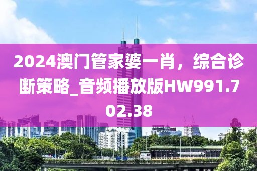 2024澳门管家婆一肖，综合诊断策略_音频播放版HW991.702.38